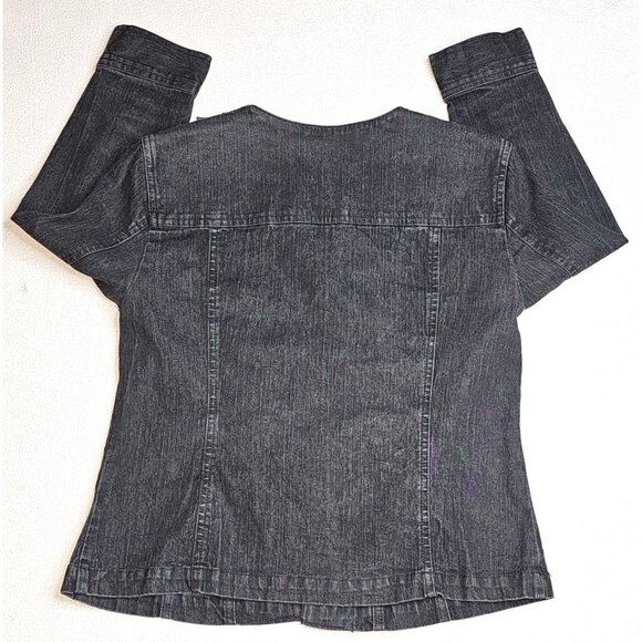 Ruby Rd. Petite Beaded Embellished Denim Jean Jacket 4P Bling Cowgirl - Picture 6 of 6